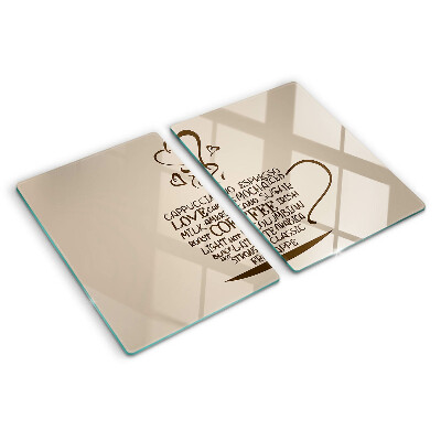 Snijplanken van glas Koffie en hart