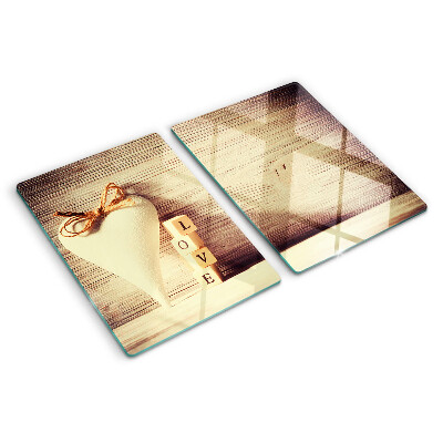 Snijplanken van glas Liefde en hart