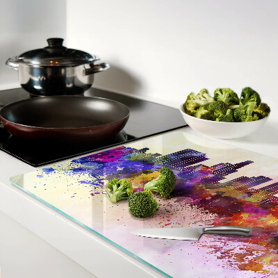 Glazen snijplanken Aquarel stadssilhouet landschap