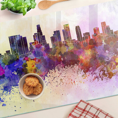 Glazen snijplanken Aquarel stadssilhouet landschap