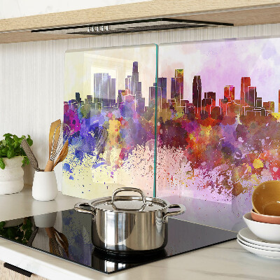 Glazen snijplanken Aquarel stadssilhouet landschap