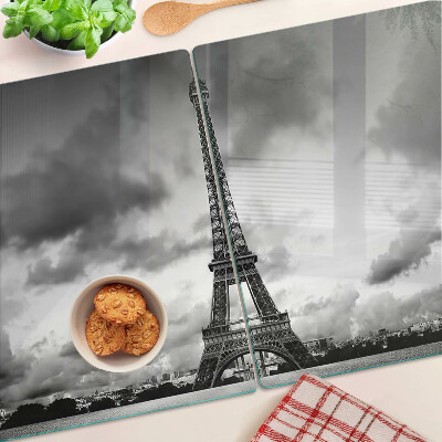 Glazen snijplanken De Eiffeltoren in zwart-wit
