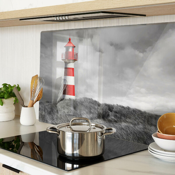 Snijplanken glas Een vuurtoren in het landschap