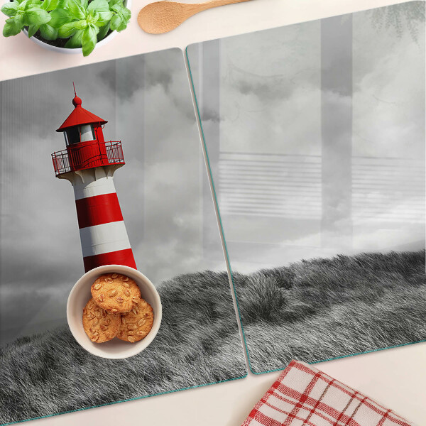 Snijplanken glas Een vuurtoren in het landschap