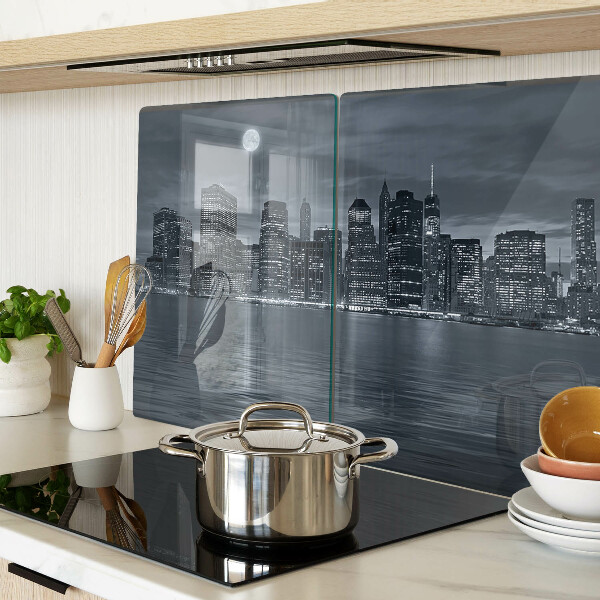 Glazen snijplanken Panorama van de nachtelijke stad