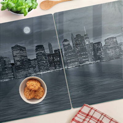 Glazen snijplanken Panorama van de nachtelijke stad