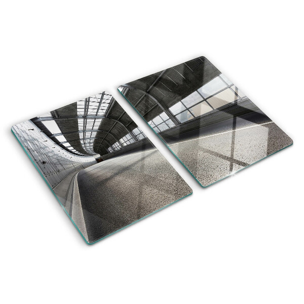 Snijplanken van glas Moderne architectuur en geometrie