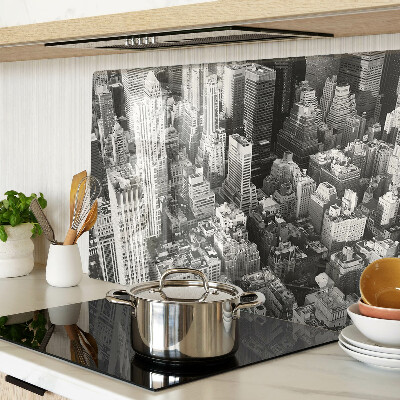 Snijplanken glas Een vogelperspectief van de stad