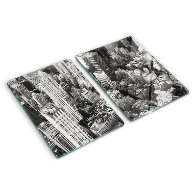 Snijplanken glas Een vogelperspectief van de stad