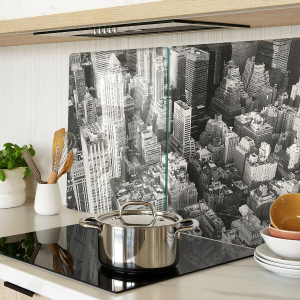 Snijplanken glas Een vogelperspectief van de stad