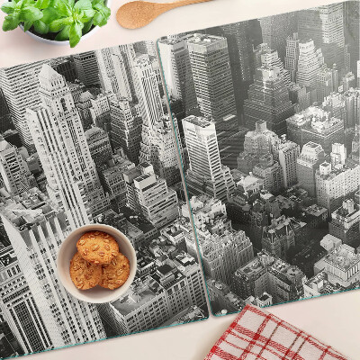 Snijplanken glas Een vogelperspectief van de stad