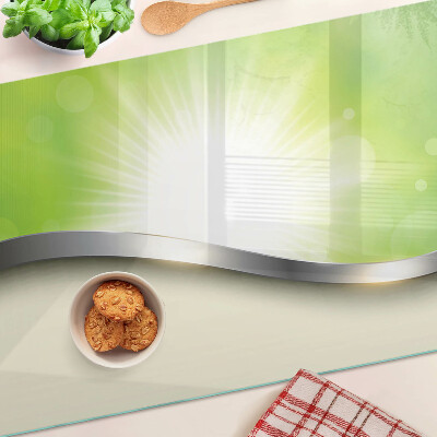 Snijplanken van glas Groene bokeh met lichtstralen