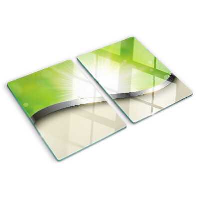 Snijplanken van glas Groene bokeh met lichtstralen