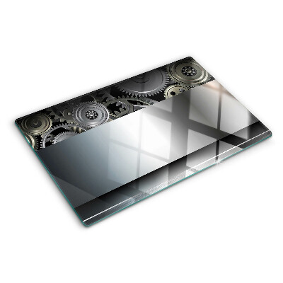 Snijplanken glas Mechanische tandwielen en metalen oppervlakken