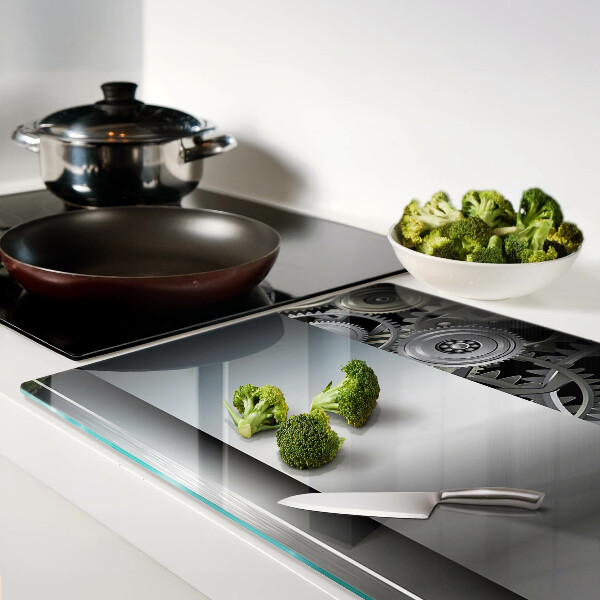 Snijplanken glas Mechanische tandwielen en metalen oppervlakken