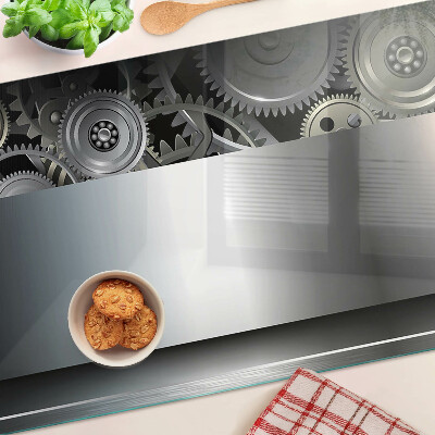 Snijplanken glas Mechanische tandwielen en metalen oppervlakken