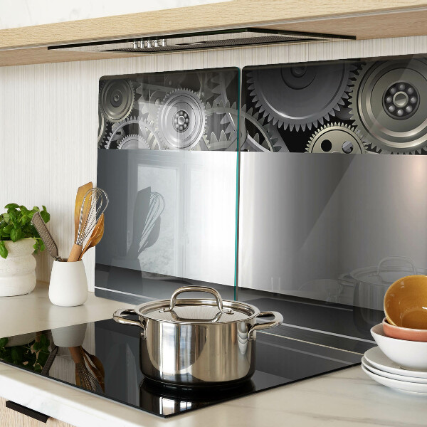 Snijplanken glas Mechanische tandwielen en metalen oppervlakken