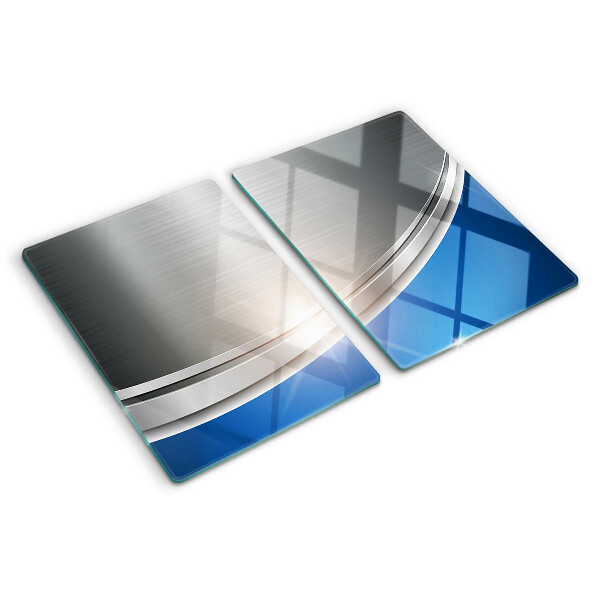 Glazen snijplanken Metaaleffect met blauwe accenten