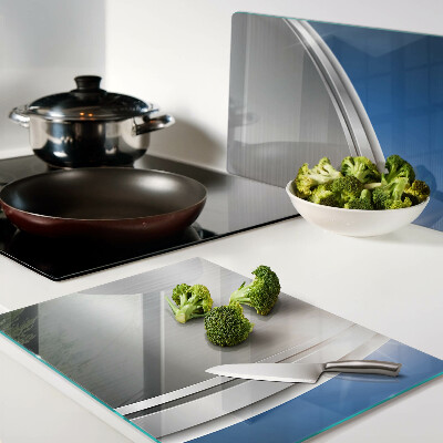 Glazen snijplanken Metaaleffect met blauwe accenten