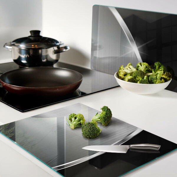 Snijplanken van glas Metaalglans met reflecties