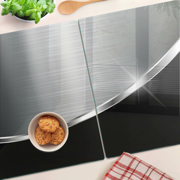 Snijplanken van glas Metaalglans met reflecties