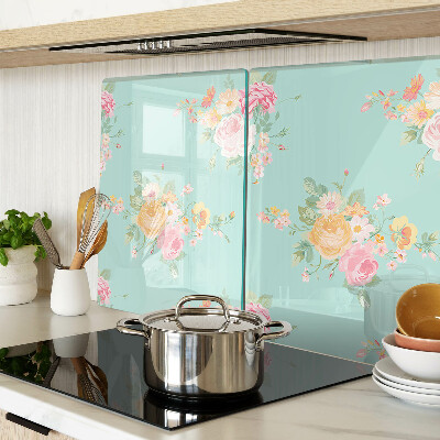 Glazen snijplanken Bloemenpatroon in pastelkleuren