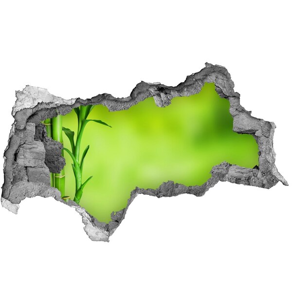 Zelfklevende 3D wandsticker illusie Een groene oase achter de muur