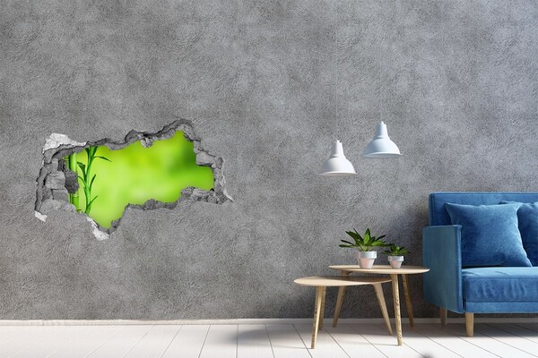 Zelfklevende 3D wandsticker illusie Een groene oase achter de muur