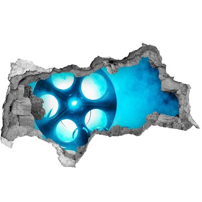 Zelfklevende 3D wandsticker illusie Film in actie