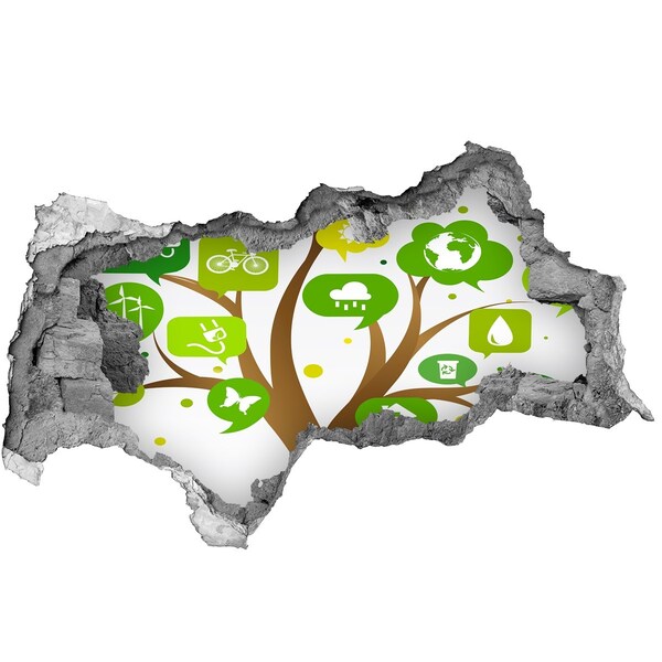 Wandsticker 3D doorkijk De groene wereld van de natuur