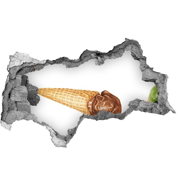 3D muursticker gescheurde muur Gat-in-de-muur ijs