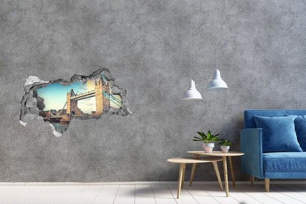 3D muursticker gescheurde muur Tower Bridge in Londen