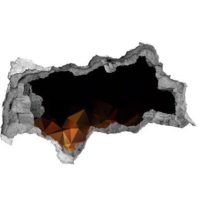 Wandsticker 3D doorkijk Het binnenste van de vulkaan