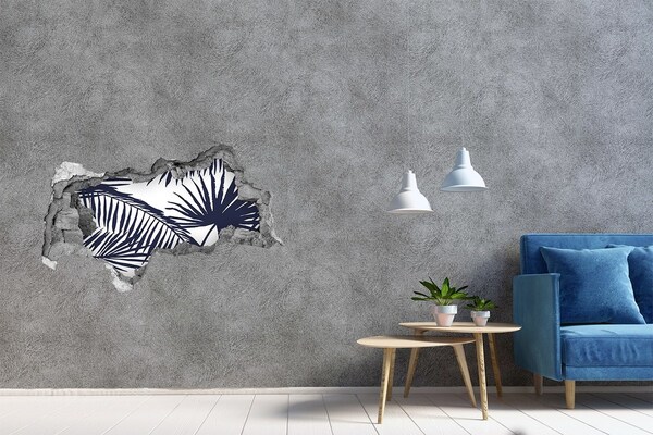 Wandsticker 3D doorkijk Tropische oase met palmbomen