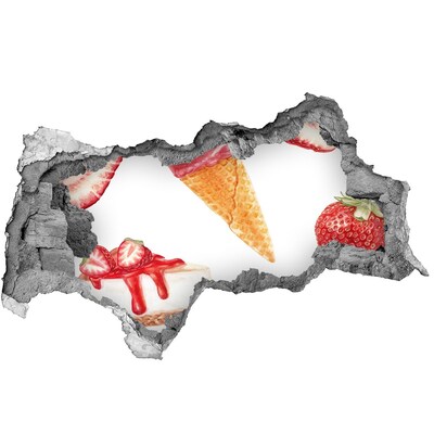 Wandsticker 3D doorkijk Zoete zomerse geneugten