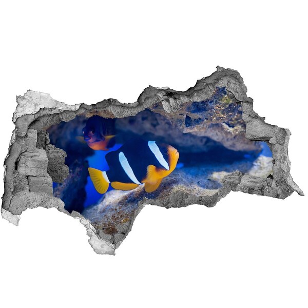 Zelfklevende 3D wandsticker illusie De onderwaterwereld van het koraalrif