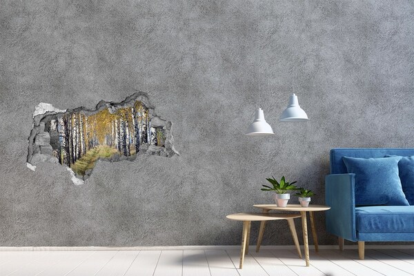 3D muursticker gescheurde muur Herfstberkenlaan