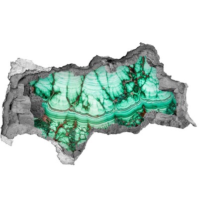 3D sticker gat in stenen muur Malachietgrot