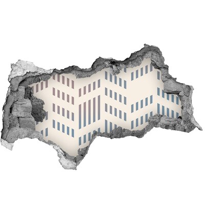 Zelfklevende 3D wandsticker illusie Stedelijke charme achter de muur