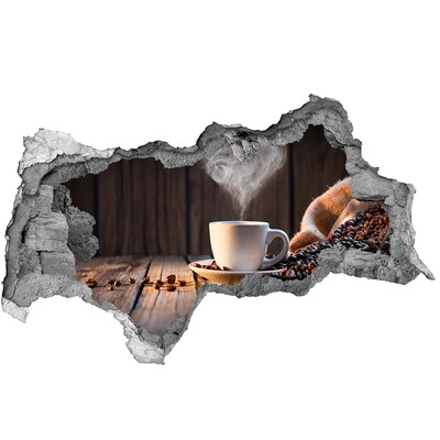Wandsticker 3D doorkijk Koffie in een gezellig café