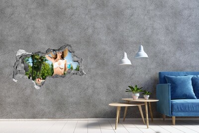 Wandsticker 3D doorkijk Caribische vakantie in de zon