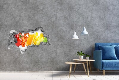 Zelfklevende 3D wandsticker illusie Fruitparadijs achter de muur