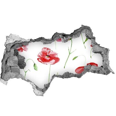 3D muursticker gescheurde muur Bloemengat in de muur