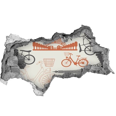 3D sticker gat in stenen muur Parijs in detail