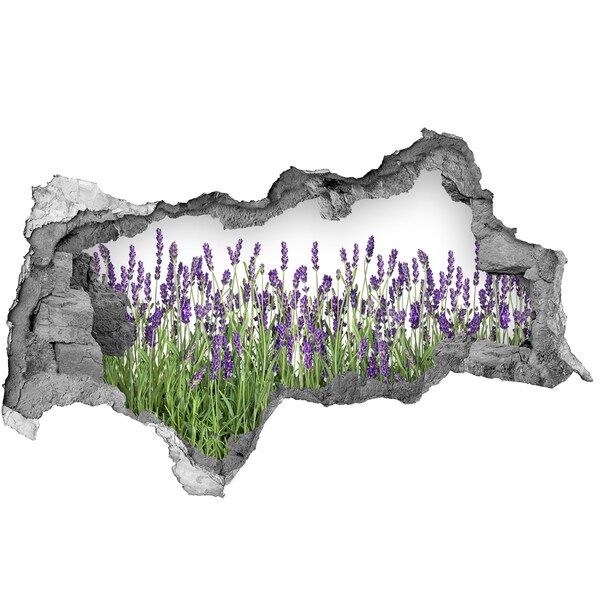 Zelfklevende 3D wandsticker illusie Een bloemenoase van lavendel