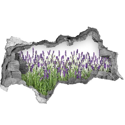 Zelfklevende 3D wandsticker illusie Een bloemenoase van lavendel