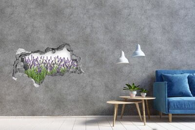 Zelfklevende 3D wandsticker illusie Een bloemenoase van lavendel
