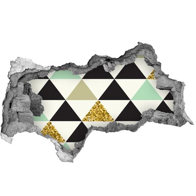 3D sticker gat in stenen muur Geometrische patronen op de muur