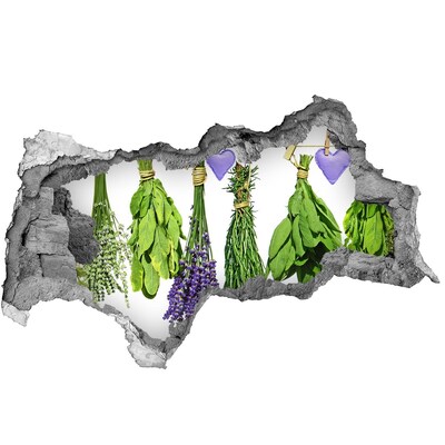 Zelfklevende 3D wandsticker illusie Een verborgen kruidentuin