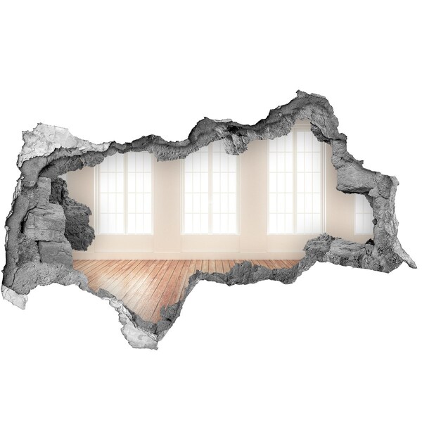 3D muursticker gescheurde muur Interieur met uitzicht op de zon